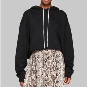 Cropped black hoodie
